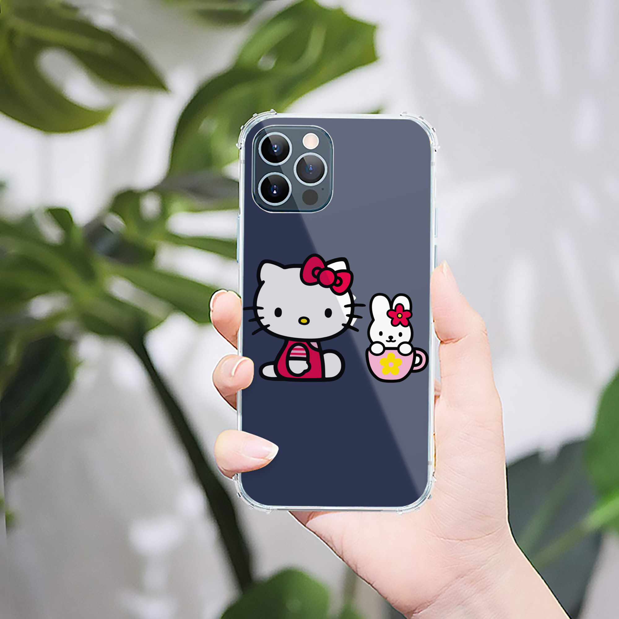 （画像用） Hello Kitty ハローキティ 【iPhone 12シリーズ対応】透明スマホケース（クリアソフトケース）